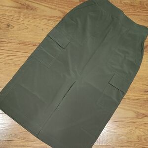 Athleta Olive Green Cargo Pencil Skirt